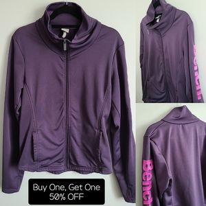 BENCH Purple Zip Up Fleece Sweater  XL